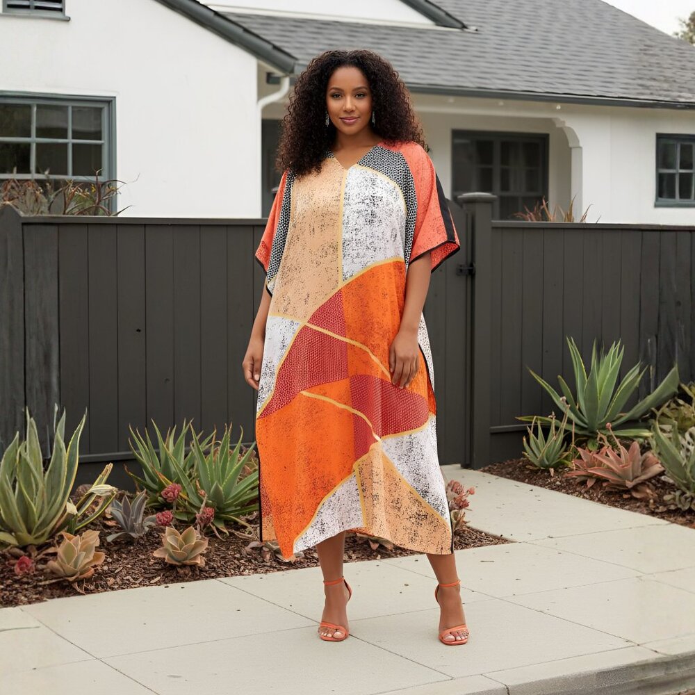 Gypsie Blu Women Caftan Dress Stylish Printed Maxi Cover Up Dresses for Party